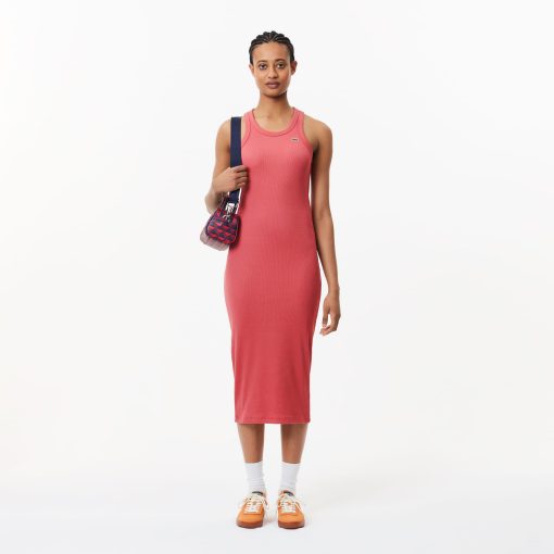 Lacoste Womens Sleeveless Cotton Dress-EF5512-51-lacost - Image 2