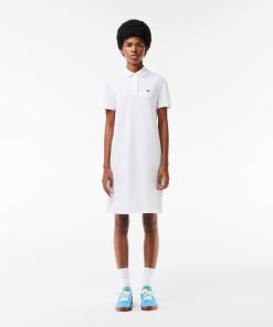 Lacoste Dresses-Womens Supple Petit Piqué Polo Dress-EF7767-51-lacoste factory outlet