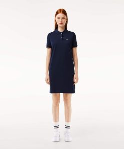 Lacoste Dresses-Womens Supple Petit Piqué Polo Dress-EF7767-51-lacoste factory outlet