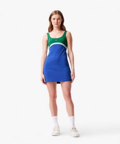 Lacoste Dresses-Womens Lacoste x Bandier All Motion Colorblock Dress-EF8962-51-lacoste usa