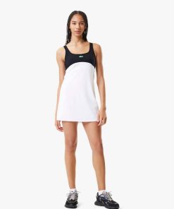 Lacoste Dresses-Womens Lacoste x Bandier All Motion Colorblock Dress-EF8965-51-lacoste outlet