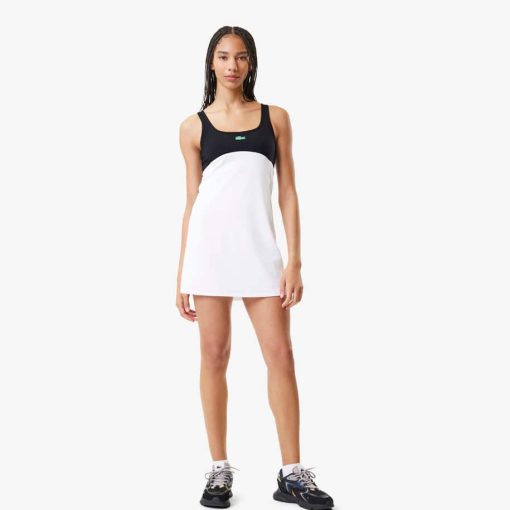 Lacoste Dresses-Womens Lacoste x Bandier All Motion Colorblock Dress-EF8965-51-lacoste outlet