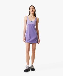 Lacoste Dresses-Womens Lacoste x Bandier All Motion Colorblock Dress-EF8965-51-lacoste cardigan 2