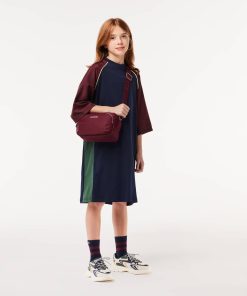 Lacoste Dresses & Skirts-Kids Contrast Panel Cotton T-Shirt Dress-EJ1143-51-lacoste store near me 2