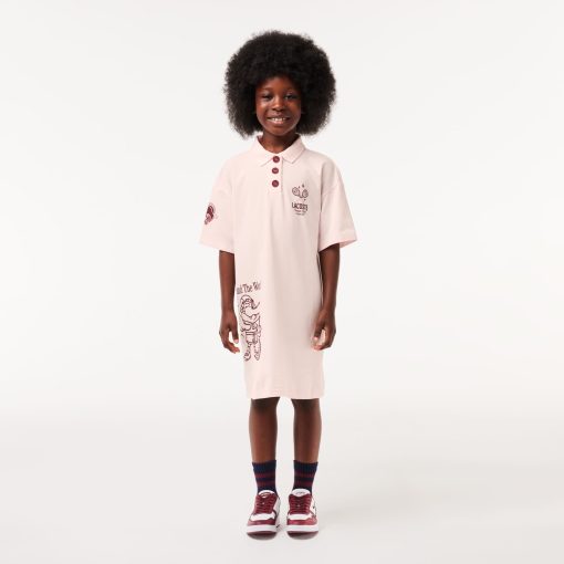 Lacoste Dresses & Skirts-Kids Graphic Print Cotton Dress-EJ1144-51-lacoste factory outlet