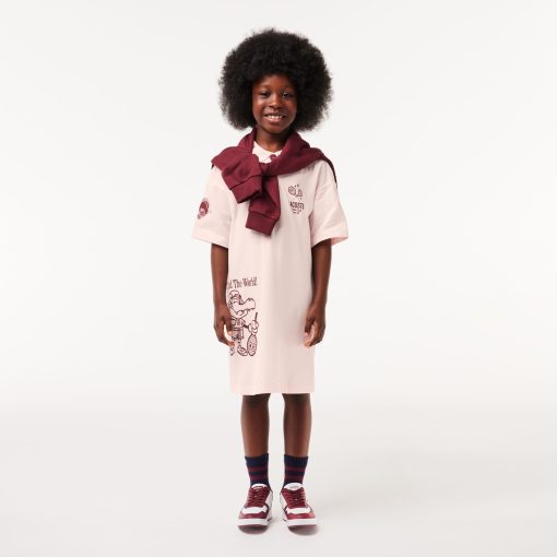 Lacoste Dresses & Skirts-Kids Graphic Print Cotton Dress-EJ1144-51-lacoste factory outlet - Image 2