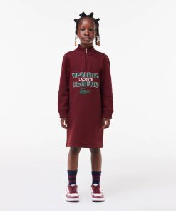 Lacoste Dresses & Skirts-Kids Cotton Printed Sweatshirt Dress-EJ1157-51-lacoste store