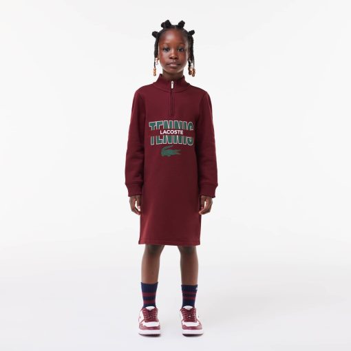 Lacoste Dresses & Skirts-Kids Cotton Printed Sweatshirt Dress-EJ1157-51-lacoste store