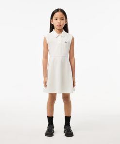 Lacoste Dresses & Skirts-Kids Sleeveless Stretch Piqué Polo Dress-EJ5297-51-lacoste sale