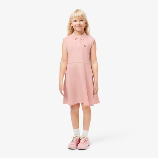 Lacoste Dresses & Skirts-Kids Sleeveless Stretch Piqué Polo Dress-EJ5297-51-lacosta