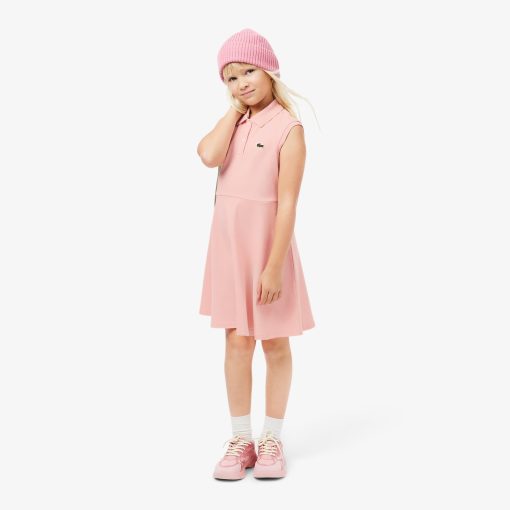 Lacoste Dresses & Skirts-Kids Sleeveless Stretch Piqué Polo Dress-EJ5297-51-lacosta - Image 2