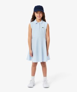 Lacoste Dresses & Skirts-Kids Sleeveless Stretch Piqué Polo Dress-EJ5297-51-lacoste near me