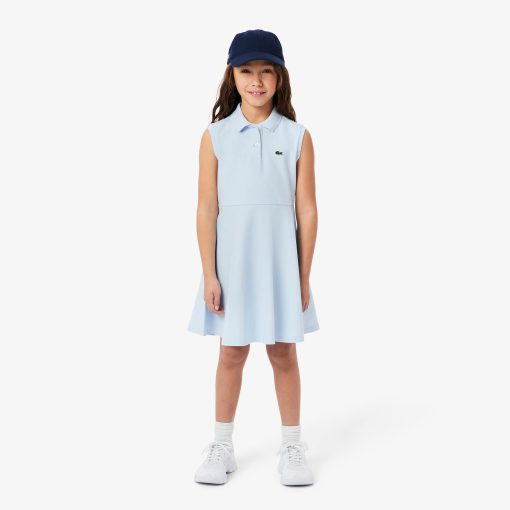 Lacoste Dresses & Skirts-Kids Sleeveless Stretch Piqué Polo Dress-EJ5297-51-lacoste near me