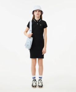 Lacoste Dresses & Skirts-Kids Ribbed Knit Polo Dress-EJ7734-51-locoste 2