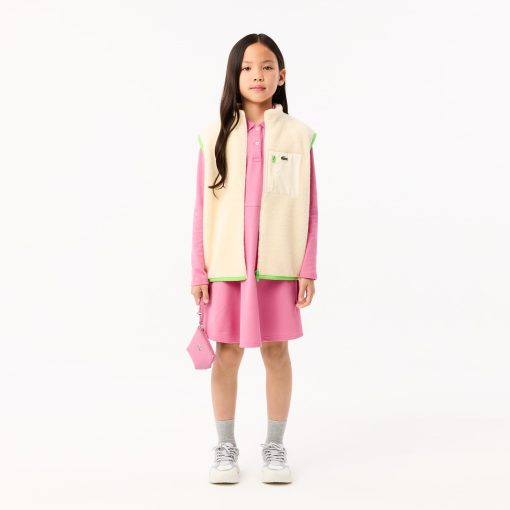 Lacoste Dresses & Skirts-Kids Long Sleeve Stretch Piqué Polo Dress-EJ9751-51-lacoste outlet - Image 2