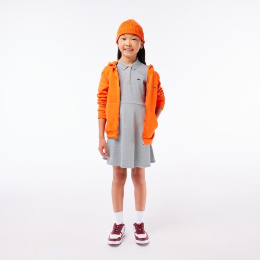 Lacoste Dresses & Skirts-Kids Long Sleeve Stretch Piqué Polo Dress-EJ9751-51-lacoste factory outlet - Image 2