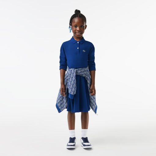 Lacoste Dresses & Skirts-Kids Long Sleeve Stretch Piqué Polo Dress-EJ9751-51-lacoste usa - Image 2