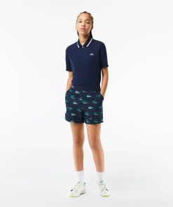 Lacoste Shorts & Skirts-Women’s Golf Lightweight Printed Bermuda Shorts-FF4870-51-la coste