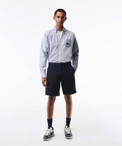 Lacoste Shorts & Swim-Mens Regular Fit Stretch Organic Cotton Bermuda Shorts-FH2616-51-locoste