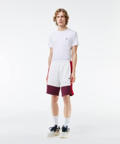 Lacoste Shorts & Swim-Mens Regular Fit Colorblock Fleece Shorts-GH1319-51-lacoste factory outlet