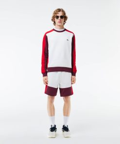 Lacoste Shorts & Swim-Mens Regular Fit Colorblock Fleece Shorts-GH1319-51-lacoste factory outlet 2