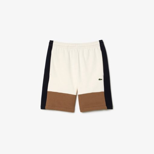 Lacoste Shorts & Swim-Mens Regular Fit Colorblock Fleece Shorts-GH1319-51-lacost