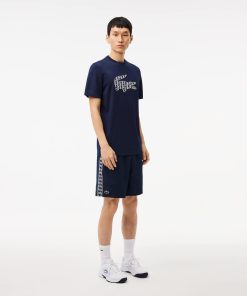 Lacoste Shorts & Swim-Mens Monogram Band Tennis Shorts-GH2575-51-lacoste store