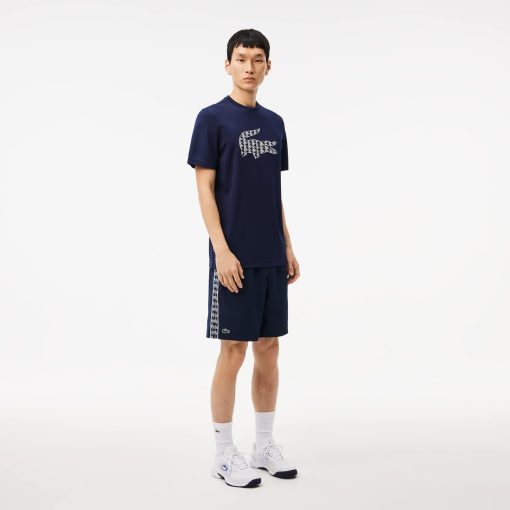 Lacoste Shorts & Swim-Mens Monogram Band Tennis Shorts-GH2575-51-lacoste store