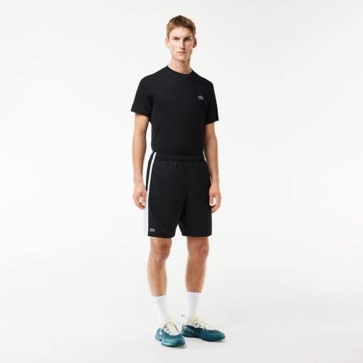 Lacoste Shorts & Swim-Mens Lightweight Colorblock Stripe Tennis Shorts-GH314T-51-lacosta