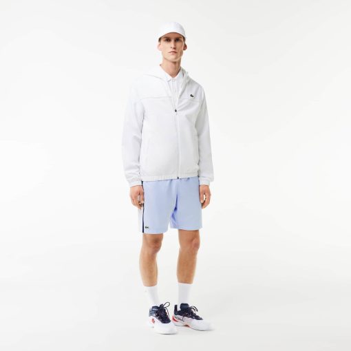 Lacoste Shorts & Swim-Mens Lightweight Colorblock Stripe Tennis Shorts-GH314T-51-lacoste cardigan - Image 2