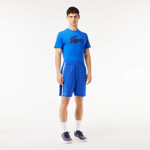 Lacoste Shorts & Swim-Mens Lightweight Colorblock Stripe Tennis Shorts-GH314T-51-lacoste store near me