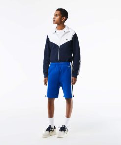 Lacoste Shorts & Swim-Men’s Brushed Fleece Colorblock Shorts-GH5584-51-lacoste factory outlet