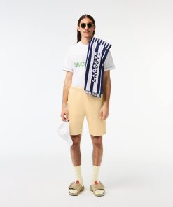 Lacoste Shorts & Swim-Men’s Unbrushed Organic Cotton Fleece Shorts-GH5613-51-lacoste near me 2