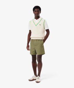 Lacoste Shorts & Swim-Mens Relaxed Fit Poplin Shorts-GH7220-51-lacoste sale