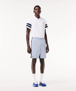 Lacoste Shorts & Swim-Mens Logo Stripe Tennis Shorts-GH7443-51-lacoste sale