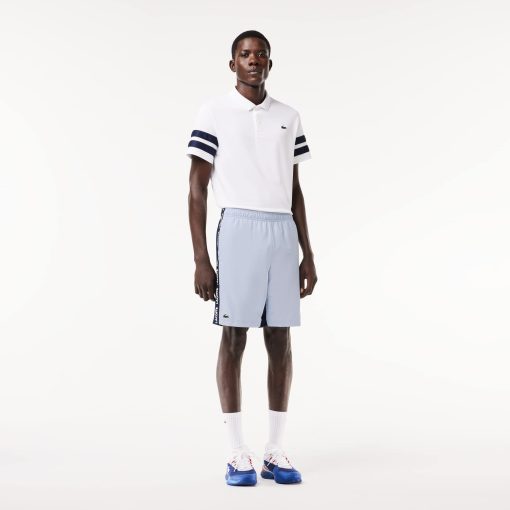 Lacoste Shorts & Swim-Mens Logo Stripe Tennis Shorts-GH7443-51-lacoste sale