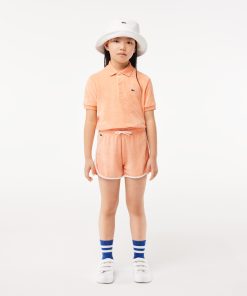 Lacoste Pants & Shorts-Kids Contrast Stripe Terry Shorts-GJ8511-51-lacoste usa 2