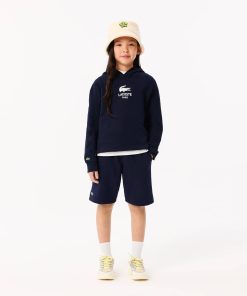 Lacoste Pants & Shorts-Kids Fleece Shorts-GJ9733-51-lacost 2