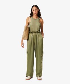 Lacoste Pants & Leggings-Womens Oversized Cargo Pocket Pants-HF4002-51-lacoste near me