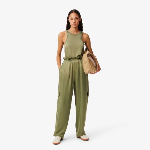 Lacoste Pants & Leggings-Womens Oversized Cargo Pocket Pants-HF4002-51-lacoste near me - Image 2