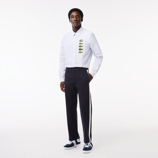 Lacoste Pants & Sweatpants-Mens Straight Fit Contrast Stripe Chinos-HH1884-51-locoste