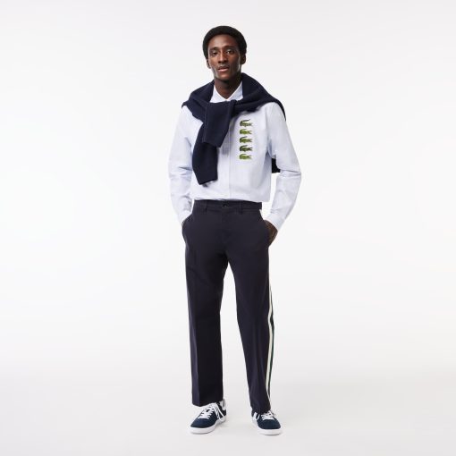 Lacoste Pants & Sweatpants-Mens Straight Fit Contrast Stripe Chinos-HH1884-51-locoste - Image 2