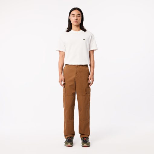 Lacoste Pants & Sweatpants-Mens Straight Fit Cotton Cargo Pants-HH5945-51-lacosta