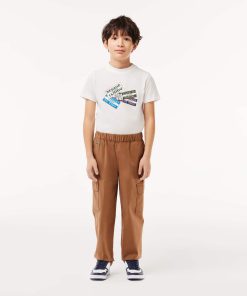 Lacoste Pants & Shorts-Kids Lightweight Cotton Cargo Pants-HJ1282-51-lacoste store near me