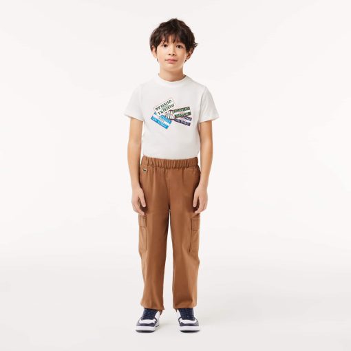 Lacoste Pants & Shorts-Kids Lightweight Cotton Cargo Pants-HJ1282-51-lacoste near me