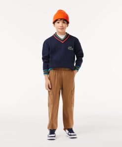 Lacoste Pants & Shorts-Kids Lightweight Cotton Cargo Pants-HJ1282-51-lacoste store near me 2