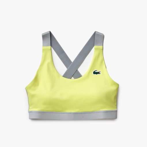 Lacoste T-Womens Sports Bra with Contrast Crossbody Back-IF8139-51-lacoste near me - Image 2