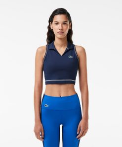 Lacoste T-Womens Polo Style Stretch Sport Bralette-IF8143-51-lacoste outlet