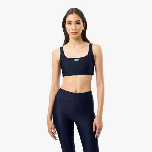 Lacoste T-Womens Lacoste x Bandier Monogram Print Sports Bra-IF8941-51-lacoste usa