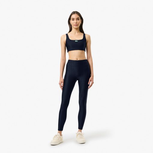 Lacoste T-Womens Lacoste x Bandier Monogram Print Sports Bra-IF8941-51-lacoste usa - Image 2